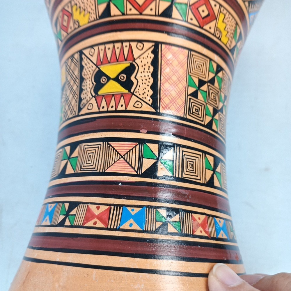 Peruvian Pottery Hand Painted Pot Vase Peru Culturas Cusco 9" 3 lbs - Picture 7 of 10